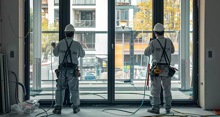 Patio Door Glass Replacement with Built-In Blinds in Florida Ridge, FL